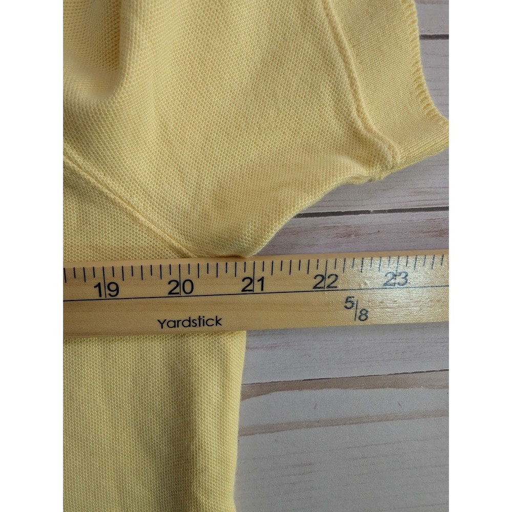 Croft Barrow‎ Size XL Womens Yellow Button Up Short Sleeve Cotton Polo Top - Picture 4 of 8